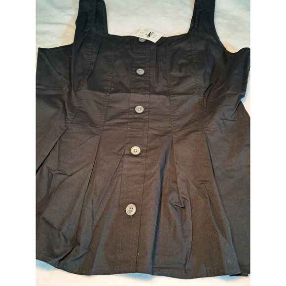 J.Crew Sleeveless Button-up Peplum Top Black Squareneck CK740n Size 8 NWT - Picture 5 of 9